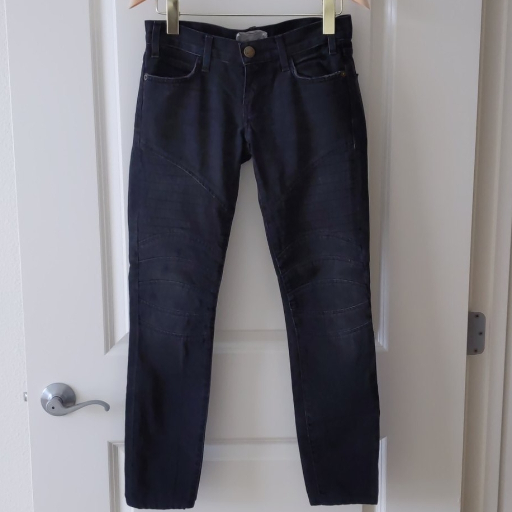 Current/Elliott washed black moto jeans